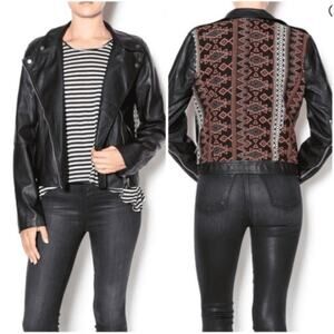 BLUE PEPPER biker moto jacket faux leather SMALL